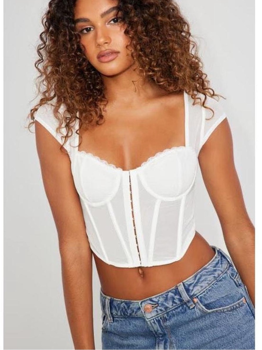 GARAGE Maesie cap sleeve corset top